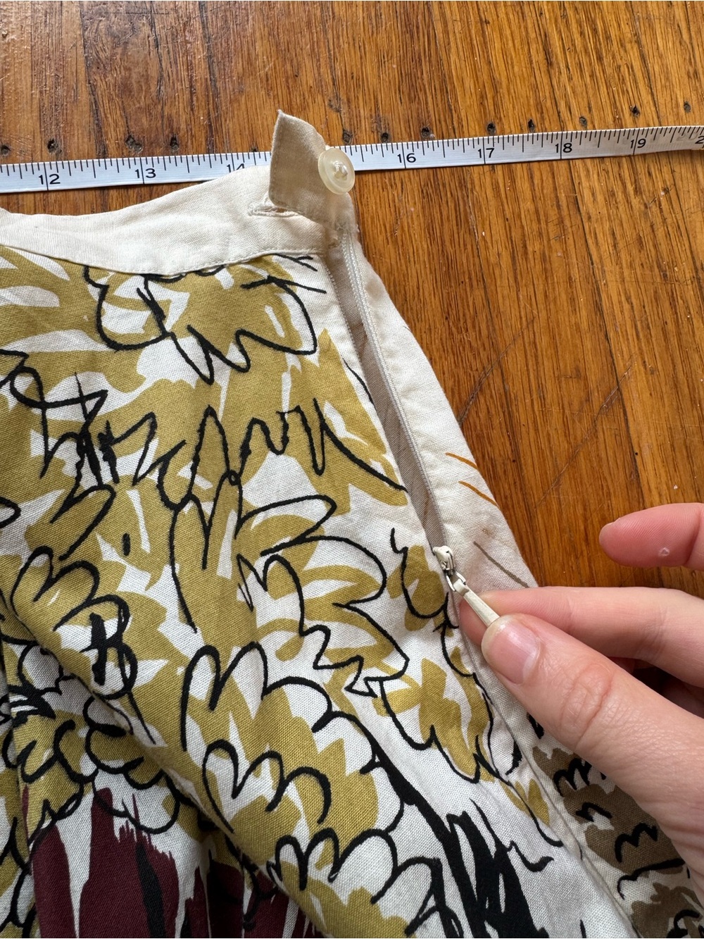 Angie Printed Sequin Cotton A-Line Midi Skirt - Picture 6 of 9